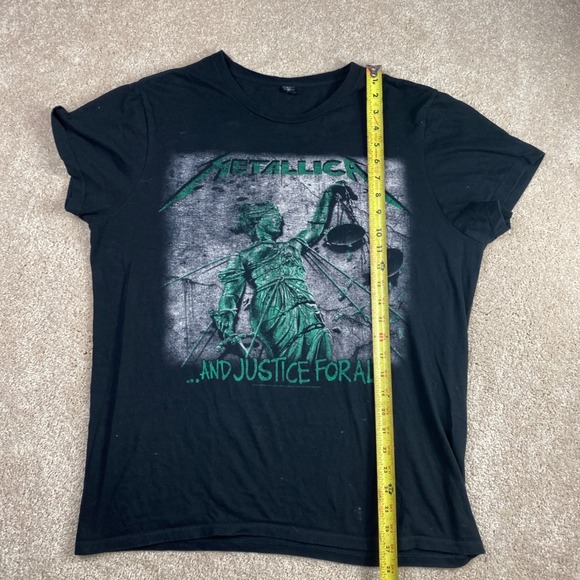 Metallica And Justice For All 2017 Black T-Shirt Women's Large Band T Bay Island - Picture 7 of 8